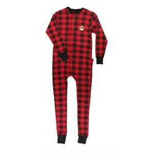 LazyOne Flapjacks Adult Onesie Pajamas XL Plaid Bear Cheeks NWOT